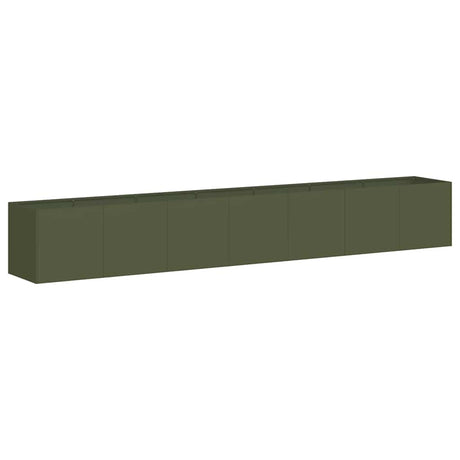 Vidaxl plantenbak 280x40x40 cm koudgewalst staal olijfgroen