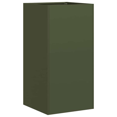 Vidaxl plantenbak 40x40x80 cm koudgewalst staal olijfgroen