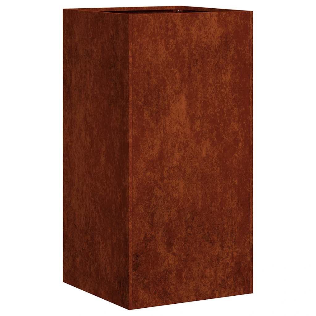 Vidaxl plantenbak roestig 40x40x80 cm weervast staal