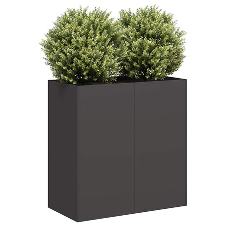 Vidaxl plantenbak 80x40x80 cm koudgewalst staal zwart