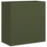 Vidaxl plantenbak 40x40x80 cm koudgewalst staal olijfgroen