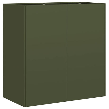 Vidaxl plantenbak 40x40x80 cm koudgewalst staal olijfgroen