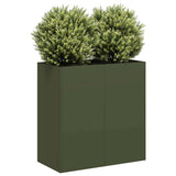 Vidaxl plantenbak 40x40x80 cm koudgewalst staal olijfgroen