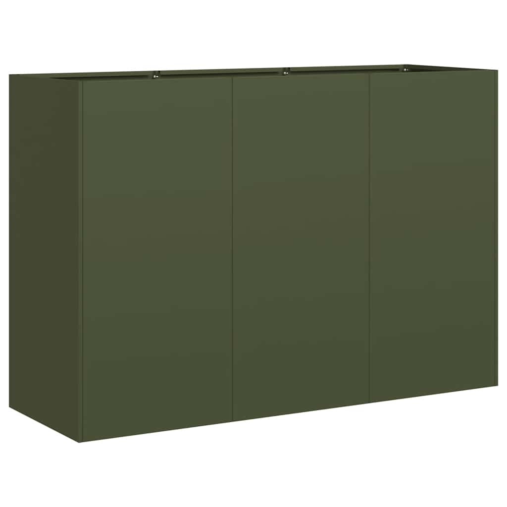Vidaxl plantenbak 120x40x80 cm koudgewalst staal olijfgroen