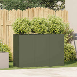 Vidaxl plantenbak 120x40x80 cm koudgewalst staal olijfgroen