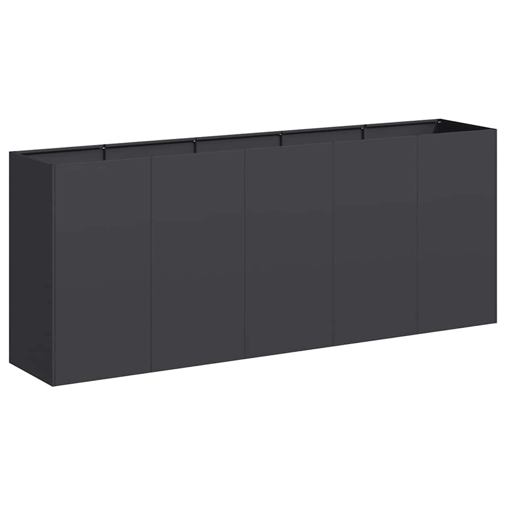 Vidaxl plantenbak 200x40x80 cm koudgewalst staal zwart