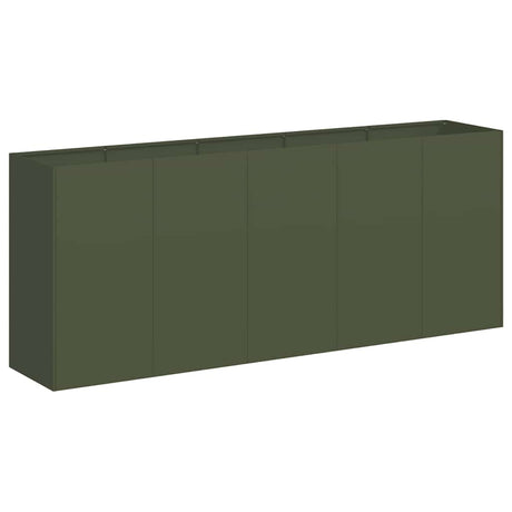 Vidaxl plantenbak 200x40x80 cm koudgewalst staal olijfgroen