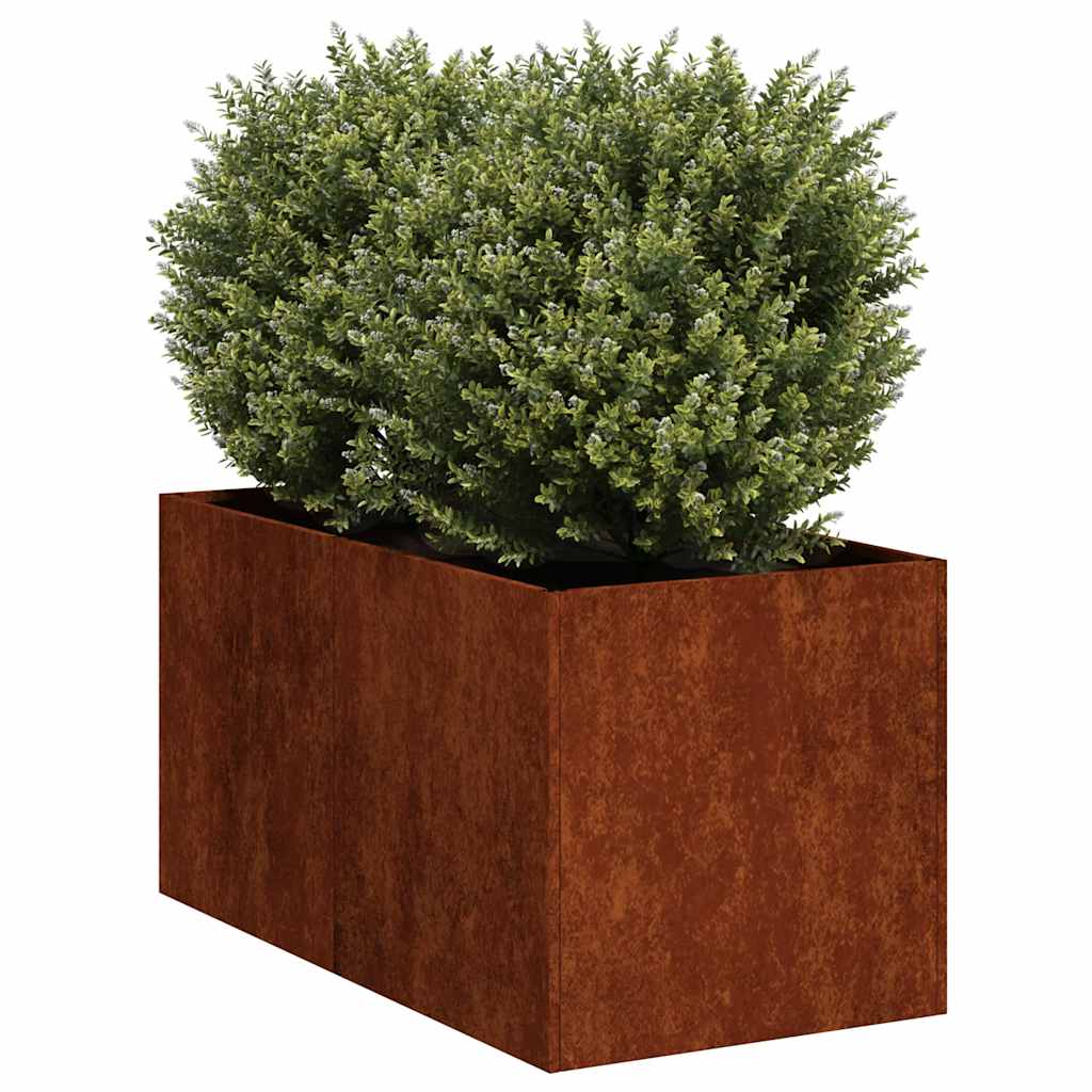 Vidaxl plantenbak roestig 40x80x40 cm weervast staal
