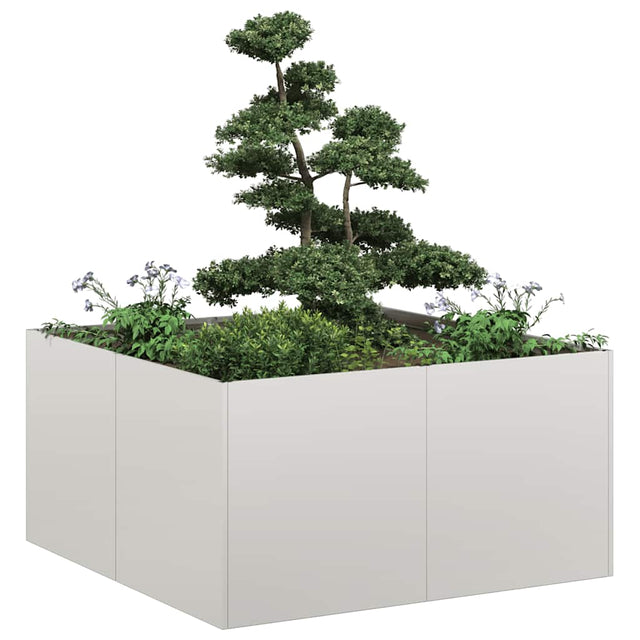 Vidaxl plantenbak 80x80x40 cm roestvrij staal