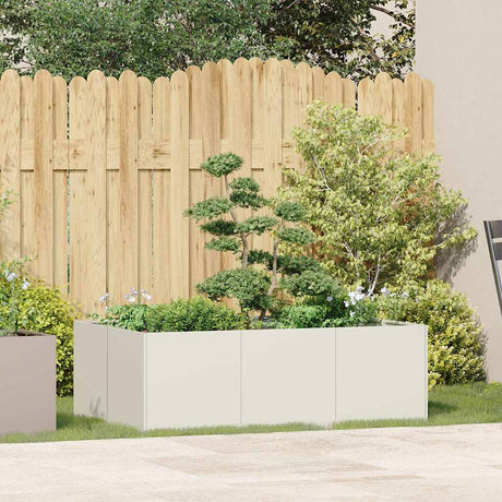 Vidaxl plantenbak 120x80x40 cm staal wit