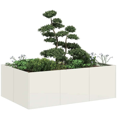 Vidaxl plantenbak 120x80x40 cm staal wit
