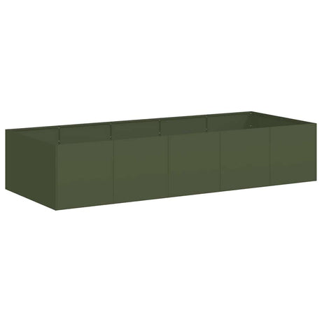 Vidaxl plantenbak 200x80x40 cm staal olijfgroen
