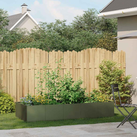 Vidaxl plantenbak 200x80x40 cm staal olijfgroen