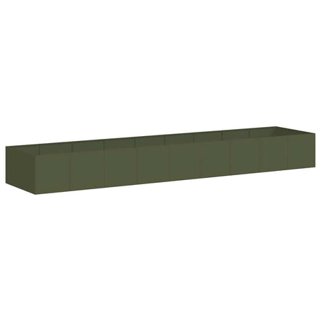 Vidaxl plantenbak 360x80x40 cm staal olijfgroen
