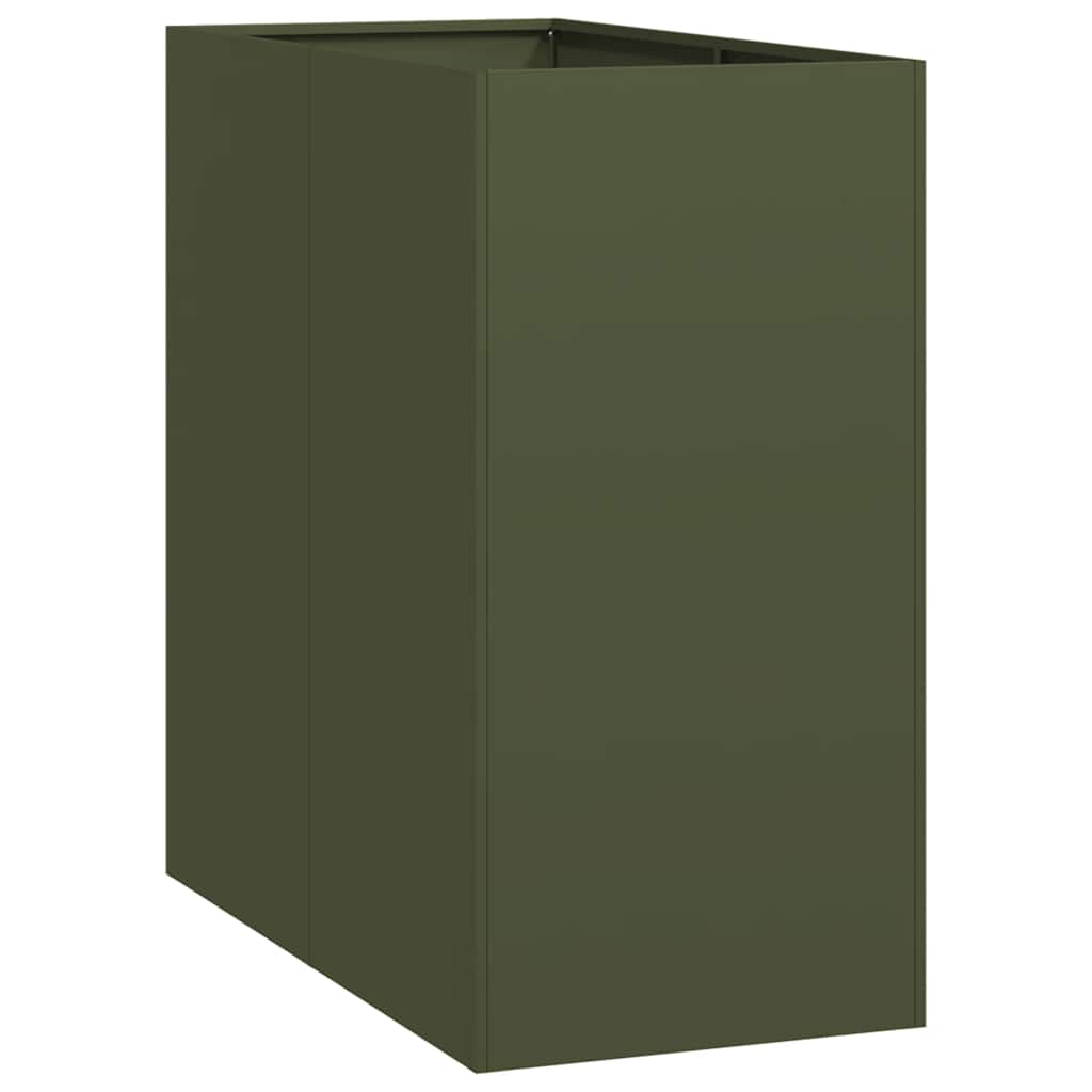 Vidaxl plantenbak 40x80x80 cm staal olijfgroen