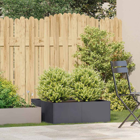 Vidaxl plantenbak 80x80x30 cm staal antracietkleurig