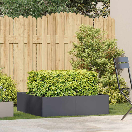 Vidaxl plantenbak 100x100x30 cm staal antracietkleurig