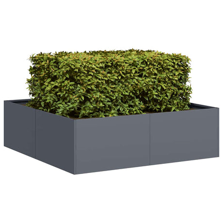 Vidaxl plantenbak 100x100x30 cm staal antracietkleurig