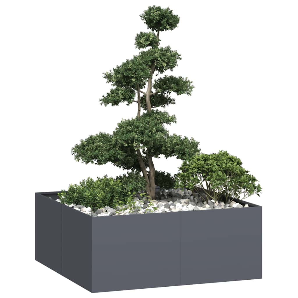 Vidaxl plantenbak 100x100x40 cm staal antracietkleurig