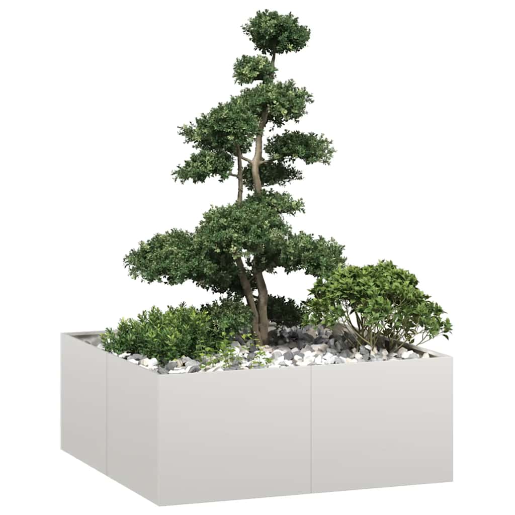 Vidaxl plantenbak 100x100x40 cm roestvrij staal