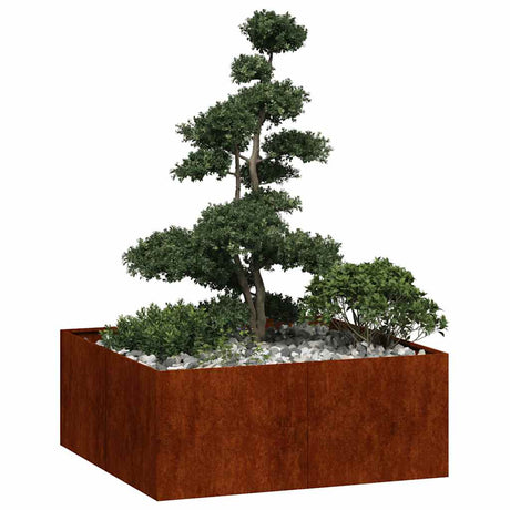 Vidaxl plantenbak roestig 100x100x40 cm weervast staal