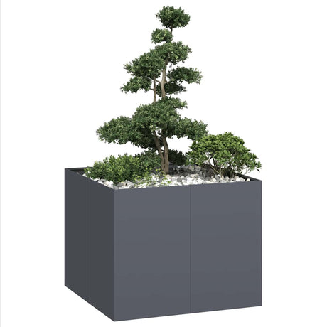 Vidaxl plantenbak 100x100x80 cm staal antracietkleurig