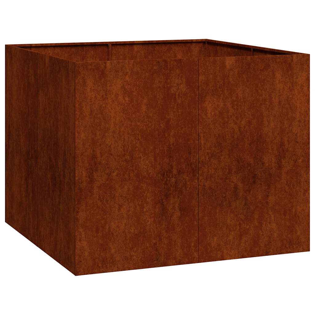 Vidaxl plantenbak roestig 100x100x80 cm weervast staal
