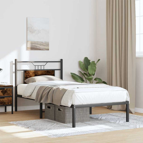 Vidaxl bedframe zonder matras hout gerookt eikenkleurig 80x200 cm