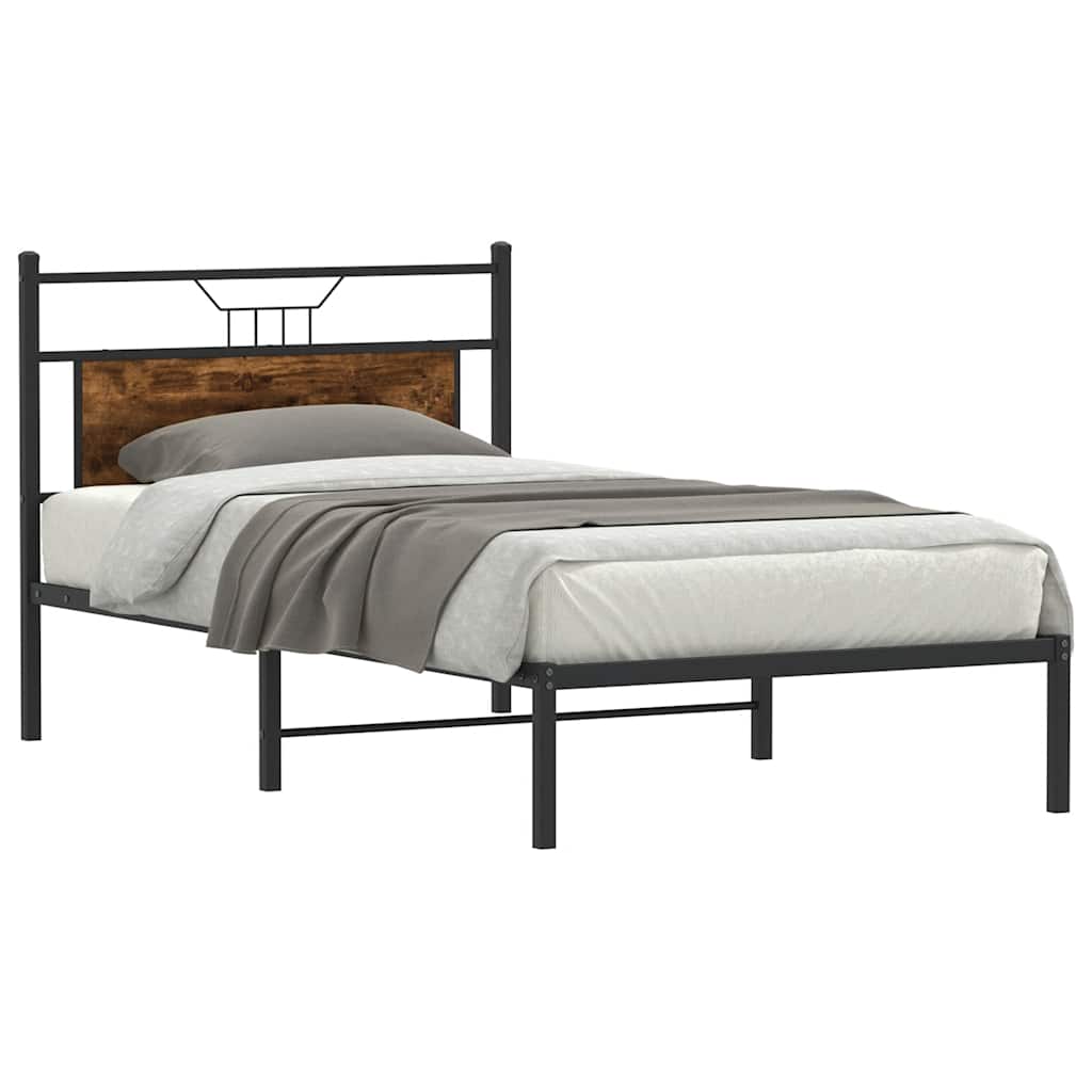 Vidaxl bedframe zonder matras hout gerookt eikenkleurig 100x190 cm