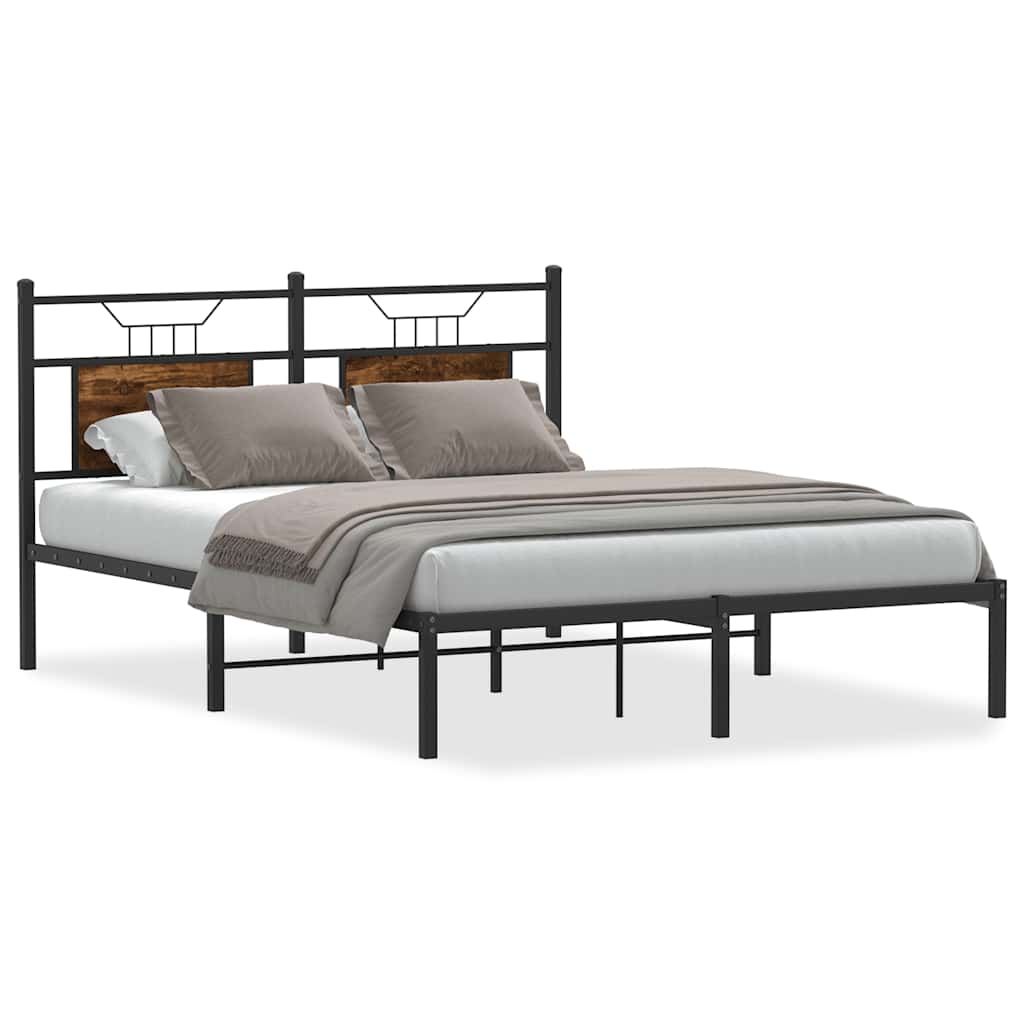 Vidaxl bedframe zonder matras hout gerookt eikenkleurig 150x200 cm