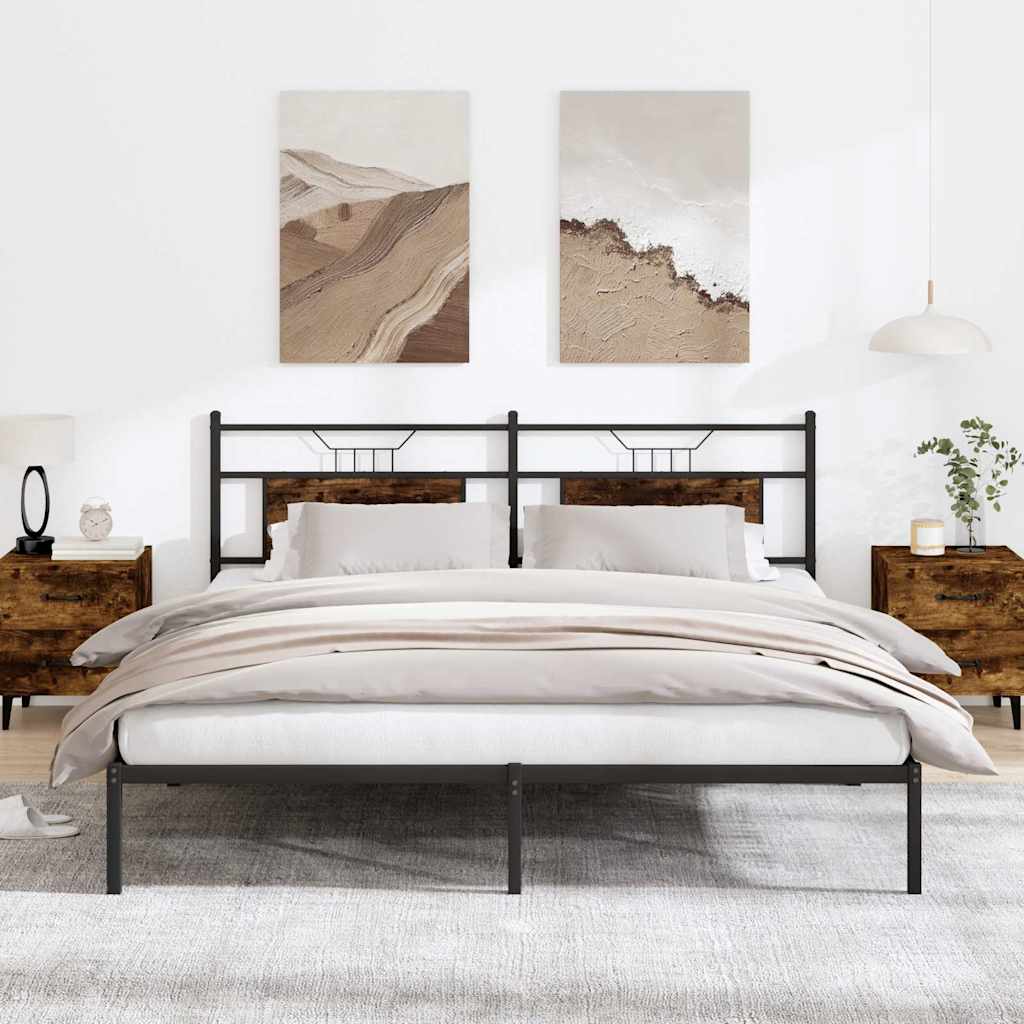 Vidaxl bedframe zonder matras 183x203 cm spaanplaat gerookt eiken