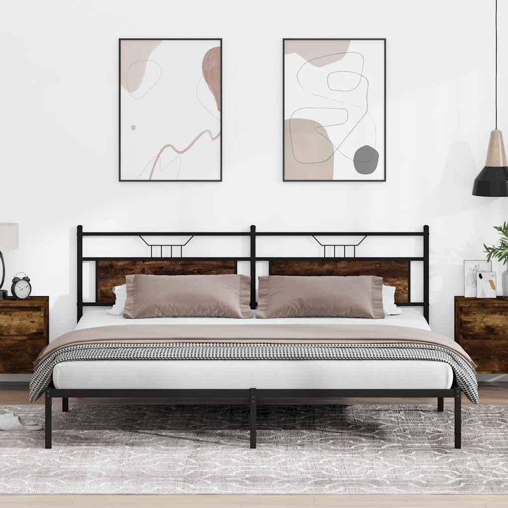 Vidaxl bedframe zonder matras 193x203 cm spaanplaat gerookt eiken
