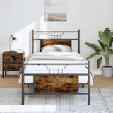 Vidaxl bedframe zonder matras hout gerookt eikenkleurig 80x200 cm
