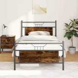 Vidaxl bedframe zonder matras spaanplaat gerookt eikenkleurig