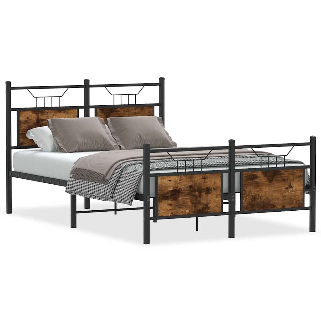 Vidaxl bedframe zonder matras hout gerookt eikenkleurig 120x200 cm
