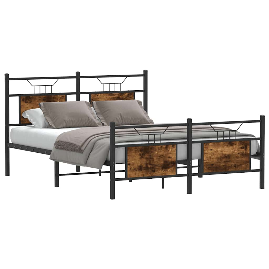Vidaxl bedframe zonder matras hout gerookt eikenkleurig 140x200 cm
