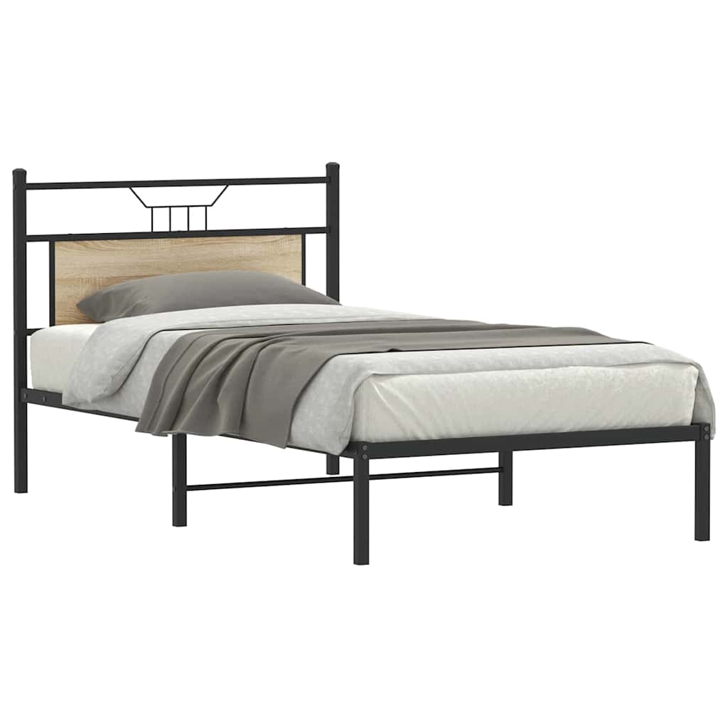 Vidaxl bedframe zonder matras 107x203cm spaanplaat sonoma eikenkleurig