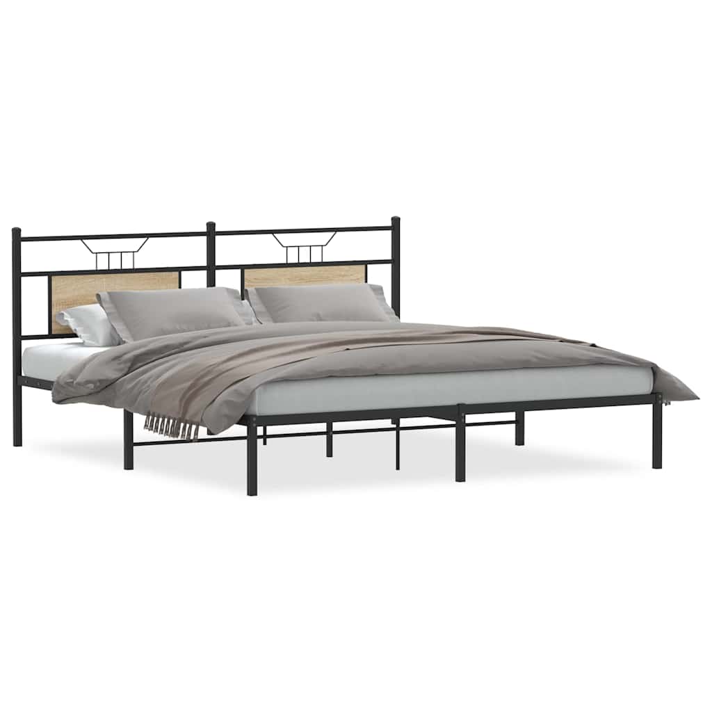 Vidaxl bedframe zonder matras 183x213cm spaanplaat sonoma eikenkleurig