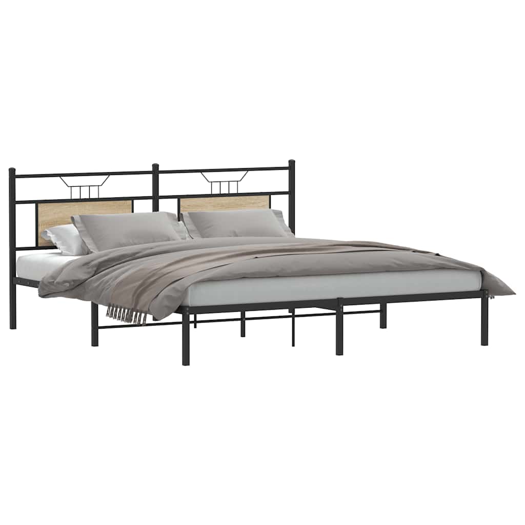 Vidaxl bedframe zonder matras 183x213cm spaanplaat sonoma eikenkleurig