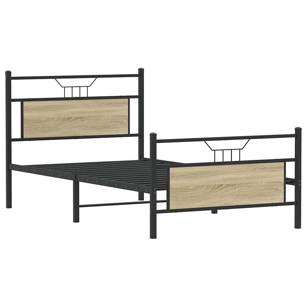 Vidaxl bedframe zonder matras 107x203cm spaanplaat sonoma eikenkleurig