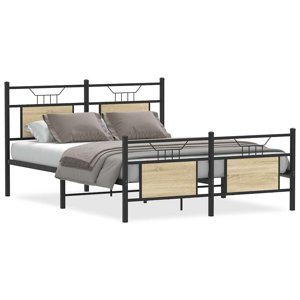 Vidaxl bedframe zonder matras hout sonoma eikenkleurig 150x200 cm
