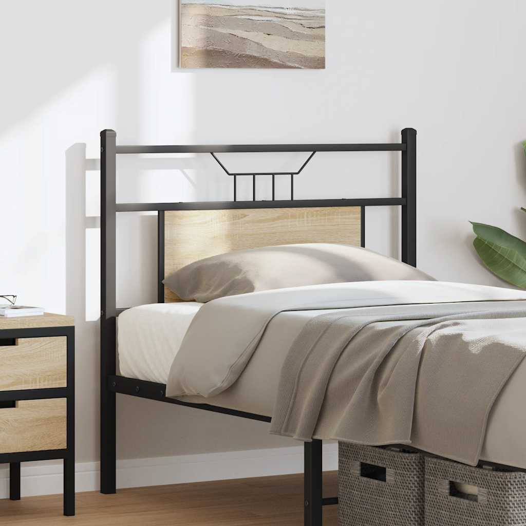 Vidaxl vervangend hoofdbord 75 cm spaanplaat sonoma eikenkleurig staal
