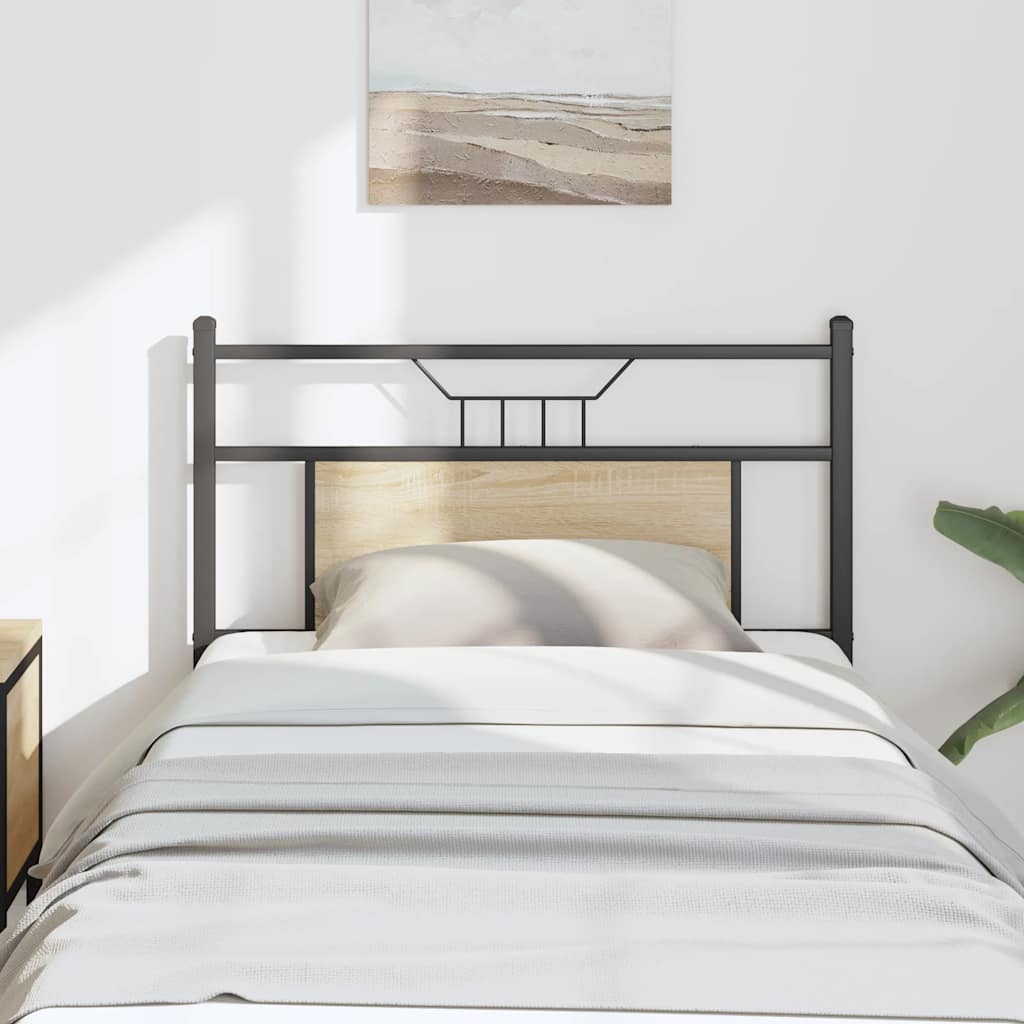 Vidaxl vervangend hoofdbord 75 cm spaanplaat sonoma eikenkleurig staal