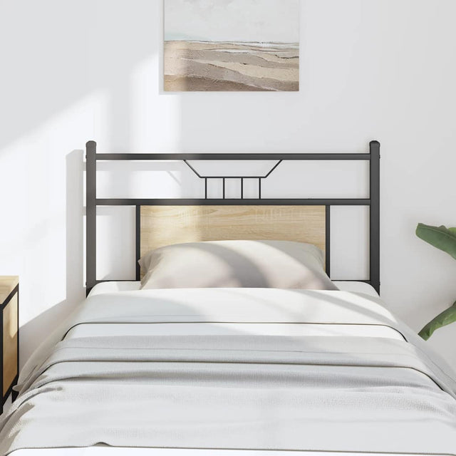 Vidaxl vervangend hoofdbord 75 cm spaanplaat sonoma eikenkleurig staal