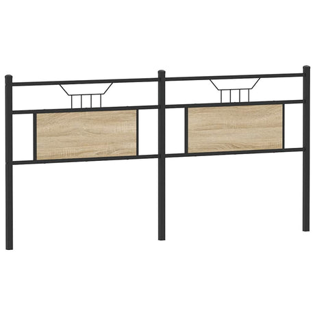 Vidaxl vervangend hoofdbord sonoma 180 cm spaanplaat en staal eikenkleurig