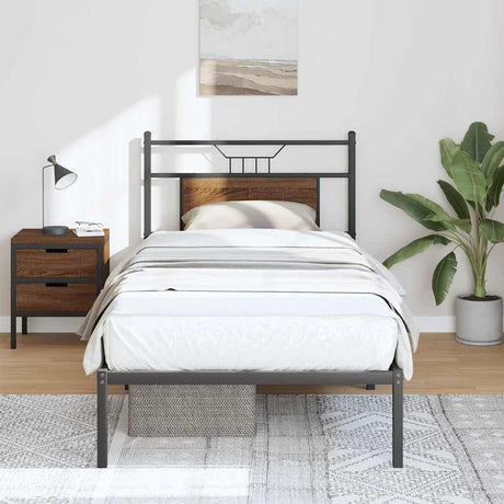 Vidaxl bedframe zonder matras bewerkt hout bruin eikenkleur 80x200 cm