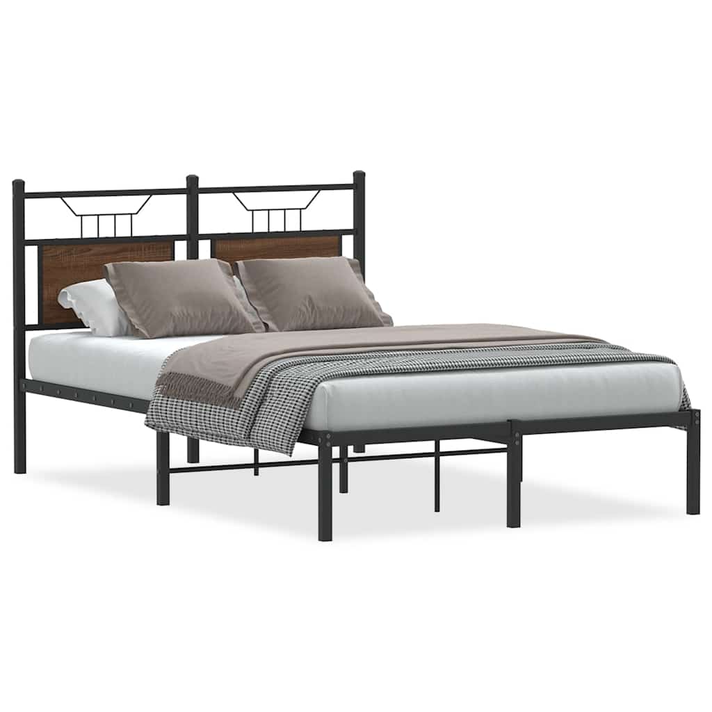 Vidaxl bedframe zonder matras bewerkt hout bruin eikenkleur 120x200 cm