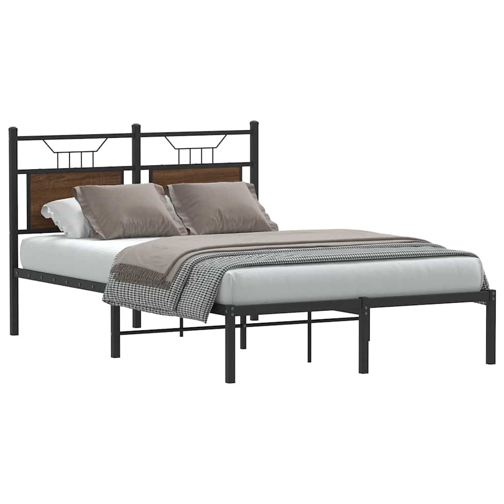 Vidaxl bedframe zonder matras bewerkt hout bruin eikenkleur 120x200 cm