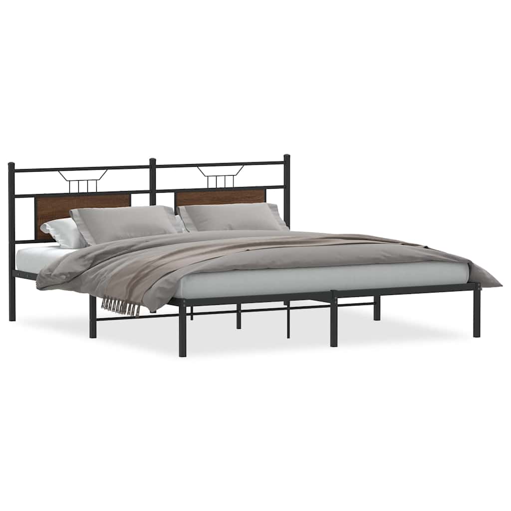 Vidaxl bedframe zonder matras bewerkt hout bruin eikenkleur 183x203 cm