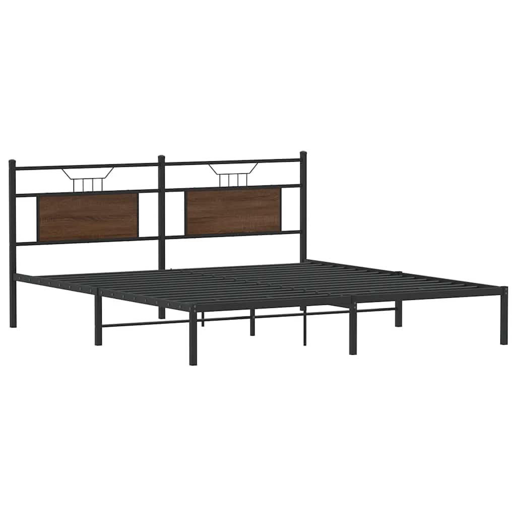 Vidaxl bedframe zonder matras bewerkt hout bruin eikenkleur 183x203 cm